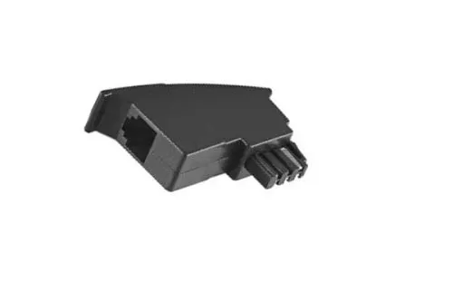 DINIC Telefonadapter TAE-F Stecker auf RJ11 (6P4C) Buchse, schwarz