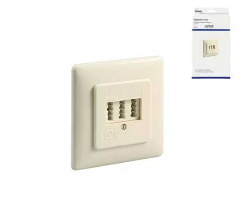 DINIC Telefon-Unterputzdose, NFN für ein Telefon und 2 Nebenstellen, DINIC Box mit Euroloch