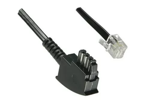 DINIC Telefonkabel TAE-F Universal-Belegung, TAE-F Stecker auf Westernstecker 6P4C, 4-polig belegt, Länge: 15,00m, Blister