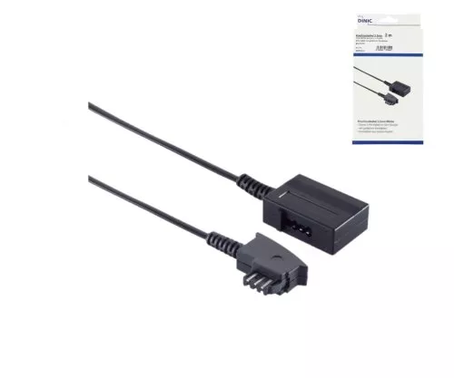 DINIC Telefonverlängerung Universal-Belegung, TAE-F Stecker auf TAE-F Kupplung, 4-polig belegt, Länge 6,00m, DINIC Box