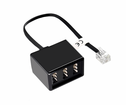 Διανομέας TAE 3x υποδοχή TAE N/F/F σε βύσμα RJ11/RJ45 (6P4C), μαύρο, κουτί DINIC με οπή Euro, μήκος 0,20m