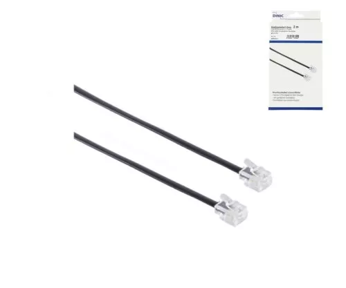 DINIC modular connection cable, AWG 28, RJ11 plug (6P4C) to RJ11 plug (6P4C), length 3.00m, DINIC box
