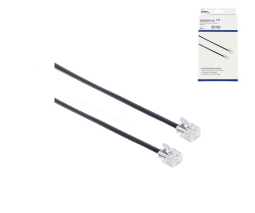 DINIC modular connection cable, AWG 28, RJ11 plug (6P4C) to RJ11 plug (6P4C), length 6.00m, DINIC Box