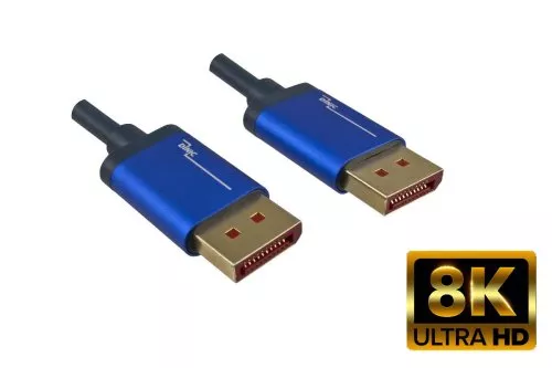 Prémium DisplayPort 1.4 kábel, 2x DP csatlakozó, 32.4Gbps, 4K@120Hz, 8K@60Hz, 3D, HDR, fekete, 2.00m, DINIC buborékcsomagolásban