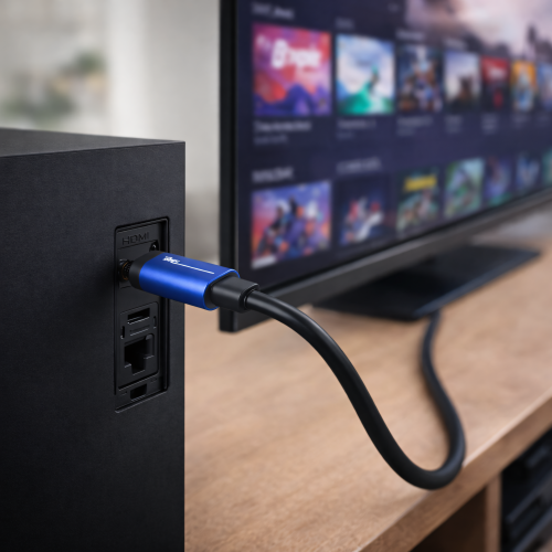 Premium HDMI 2.1 cable, 2x plugs, 1 m, 48 Gbps, 4K@120Hz, 8K@60Hz, 3D, HDR