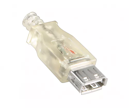USB 2.0 extension A plug to socket, UL 2725, double shielded, transparent, DINIC polybag, length 0.50m