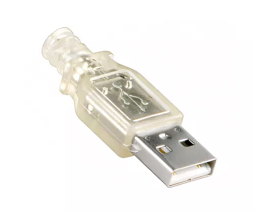 USB 2.0 extension A plug to socket, UL 2725, double shielded, transparent, DINIC polybag, length 0.50m