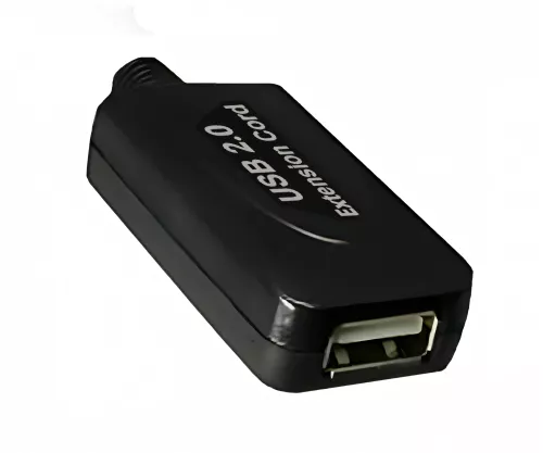 Prolunga USB 2.0 ATTIVA, A maschio/femmina, UL 2725, doppia schermatura, nera, busta DINIC, lunghezza 5,00m