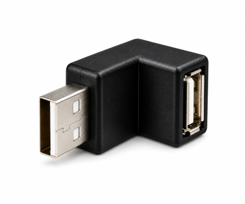 USB-adapter A-stekker naar A-stopcontact 90° naar beneden gebogen