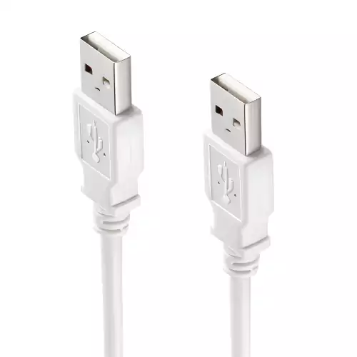 USB 2.0 Hi-Speed kabel A naar A plug, wit, DINIC doos met Euro gat, lengte 1.80m