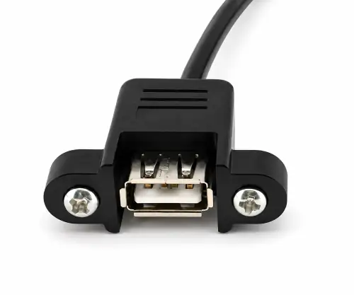 Cavo di montaggio USB 2.0 da A maschio ad A femmina, 30 cm A femmina a vite, incl. 2 viti distanza 26 mm