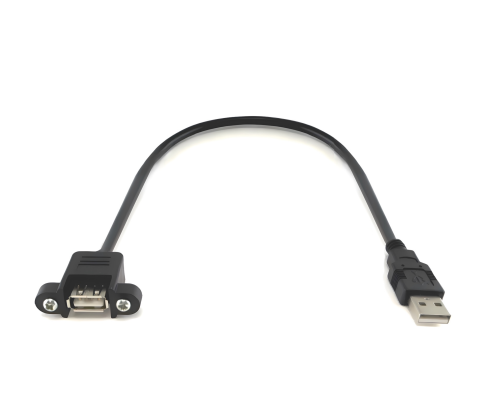 USB 2.0 mounting cable A male to A female, 1m A female screw-on, incl. 2 screws distance 26mm