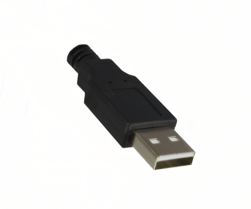 USB 2.0 Kabel A auf B St. links abgewinkelt, AWG 28/24, schwarz, Länge 0,50m