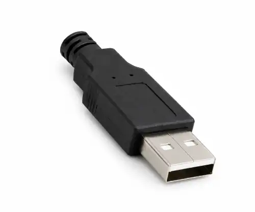 USB 2.0 kabel A naar B haaks, AWG 28/24, zwart, lengte 0,50m