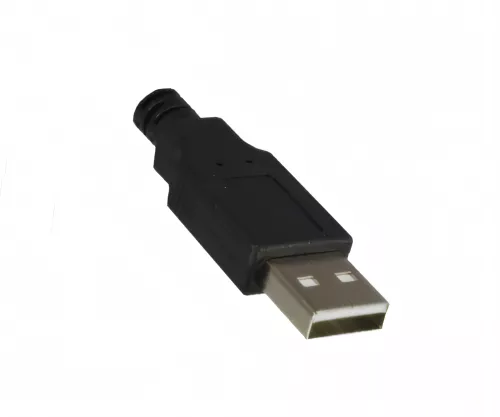 USB 2.0 cable A to B right angled, AWG 28/24, black, length 0.50m