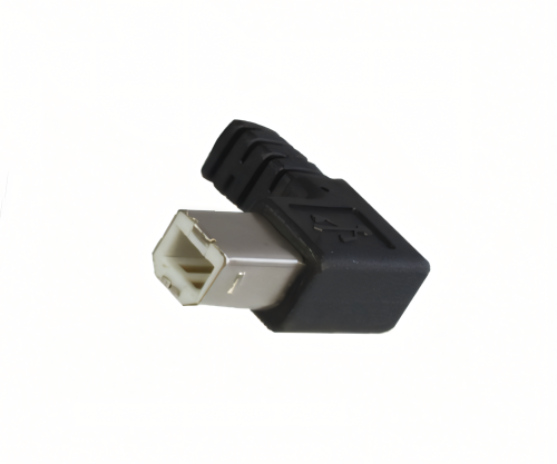 USB 2.0 cable A to B right angled, AWG 28/24, black, length 0.50m