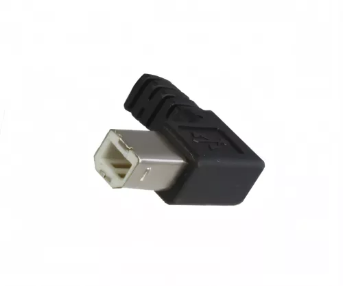 USB 2.0 cable A to B right angled, AWG 28/24, black, length 0.50m