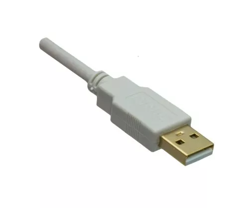 HQ USB 2.0 Cable A male to B male, 28 AWG / 2C, 26 AWG / 2C, white, 5,00m, DINIC Box