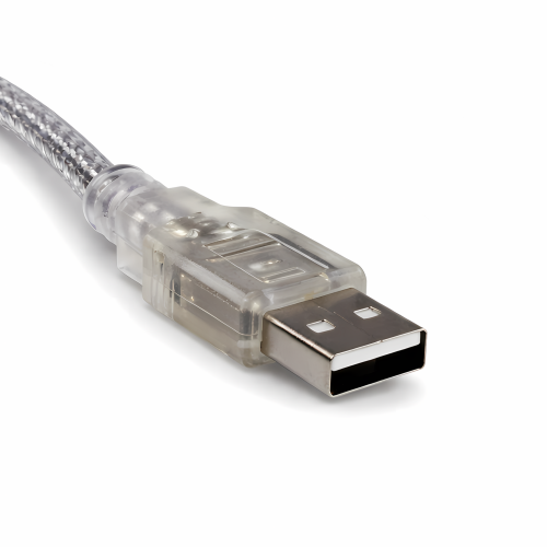 Cabo USB 2.0 A para B St. ângulo esquerdo, AWG 28/24, transparente, 2,00m