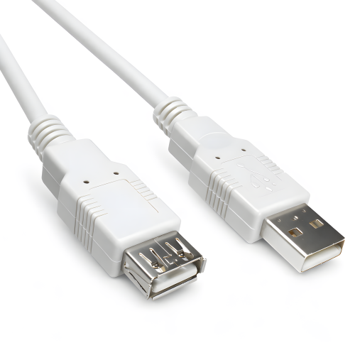 USB 2.0 Verlängerung A St. auf A Bu., UL 2725, 28 AWG/2C, 26 AWG/2C, grau, DINIC Polybag, Länge 3,00m