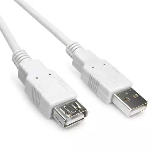 USB 2.0 verlenging A male naar A female, UL 2725, 28 AWG/2C, 26 AWG/2C, grijs, DINIC polyzak, lengte 3,00m