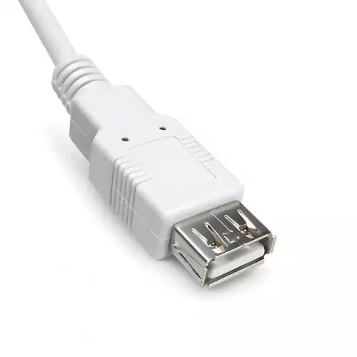 USB 2.0 verlenging A male naar A female, UL 2725, 28 AWG/2C, 26 AWG/2C, grijs, DINIC polyzak, lengte 3,00m