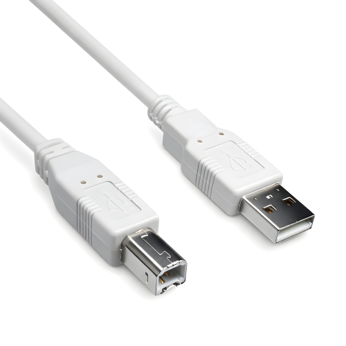 DINIC USB 2.0 Kabel A Stecker auf B Stecker, 28 AWG / 2C, 26 AWG / 2C, grau, DINIC Polybag, Länge 3,00m