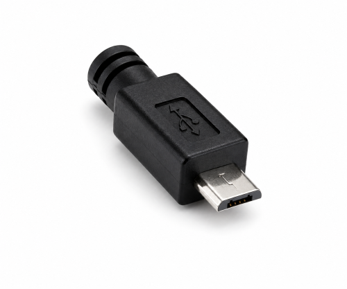 USB adapter A socket to micro B plug OTG, for connection to OTG-compatible devices, black, DINIC box with Euro hole, 0.10m