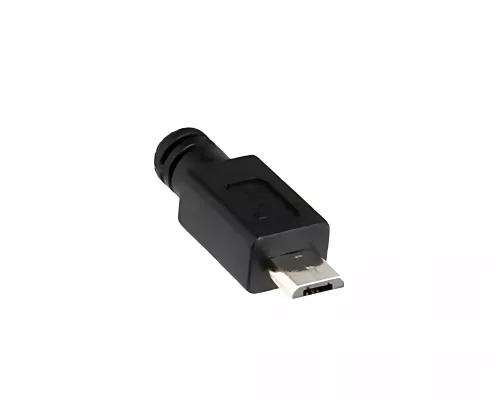 USB adapter A socket to micro B plug OTG, for connection to OTG-compatible devices, black, DINIC box with Euro hole, 0.10m