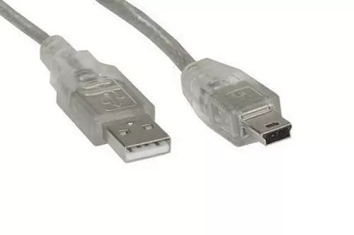 USB 2.0 Cable A male to 5pin mini male, transparent, 2,00m