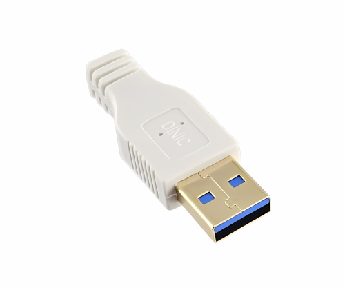 USB 3.0 Kabel A auf B Stecker, 3P AWG 28/1P AWG 24, vergoldete Kontakte, weiß, 2,00m, DINIC Box mit Euroloch