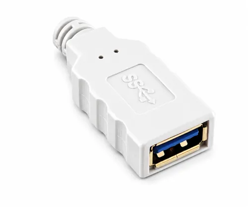 USB 3.0 удължител, от щепсел A до гнездо A, позлатени контакти, бял, 2,00 м, полиетиленов плик