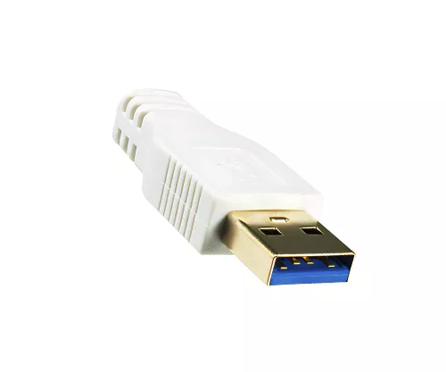 USB 3.0 extension, A plug to A socket, gold-plated contacts, white, 2.00m, polybag