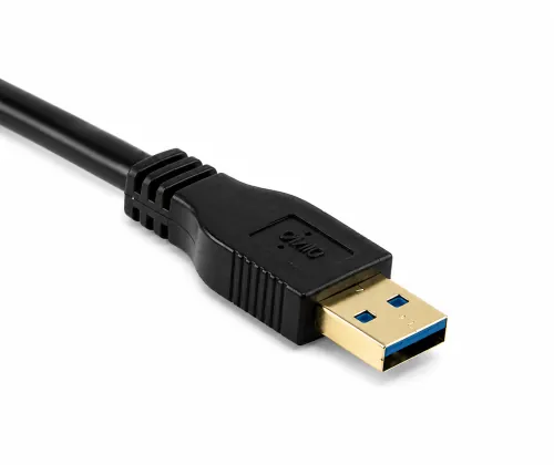 USB 3.0 удължител, от щепсел A до гнездо A, позлатени контакти, черен, 2,00 м, кутия DINIC