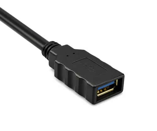 USB 3.0 удължител, от щепсел A до гнездо A, позлатени контакти, черен, 2,00 м, кутия DINIC