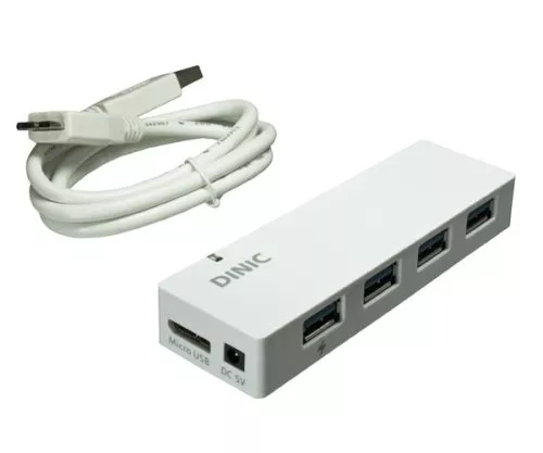 DINIC USB 3.0 4-Port HUB Plug 'n Play Buspower, vrátane pripojovacieho kábla