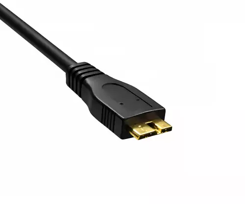 Cable USB 3.0 de conector A a conector micro B 3.0, contactos chapados en oro, negro, 1,00 m, bolsa de plástico DINIC