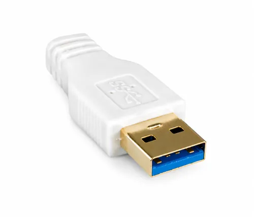 USB 3.0 кабел от щепсел A до щепсел micro B 3.0, позлатени контакти, бял, 2,00 м, блистер DINIC