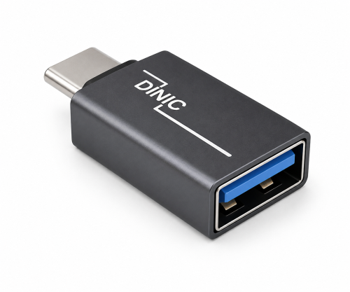 Adapter, USB C-stik til USB A-stik aluminium, space grey, DINIC-boks med eurohul