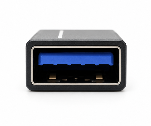 Adapter, USB C-stik til USB A-stik aluminium, space grey, DINIC-boks med eurohul
