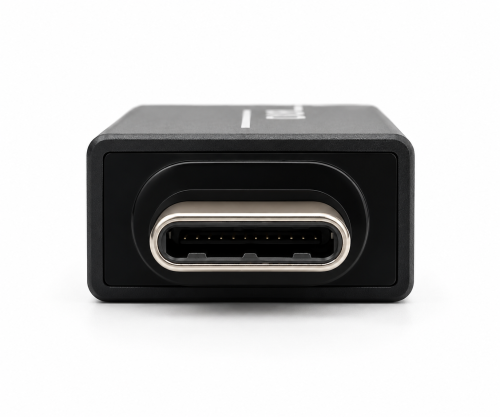 Adapter, USB C-stik til USB A-stik aluminium, space grey, DINIC-boks med eurohul