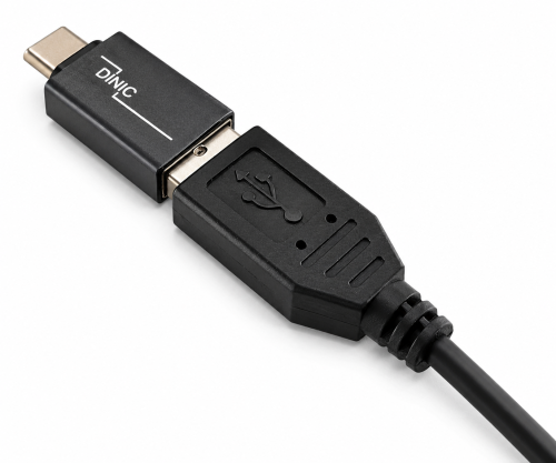 Adapter, USB C-stik til USB A-stik aluminium, space grey, DINIC-boks med eurohul
