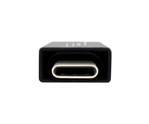 Adaptér, zástrčka USB C do zásuvky USB A, hliníková, šedá, krabička DINIC s otvorem Euro