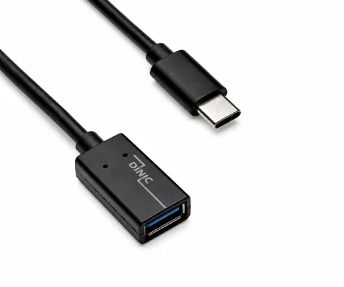 USB-C adapter C-tüüpi 3.0 A pistikupesale, OTG-võimeline, must, DINIC-karp koos Euro-auguga, 0,20m