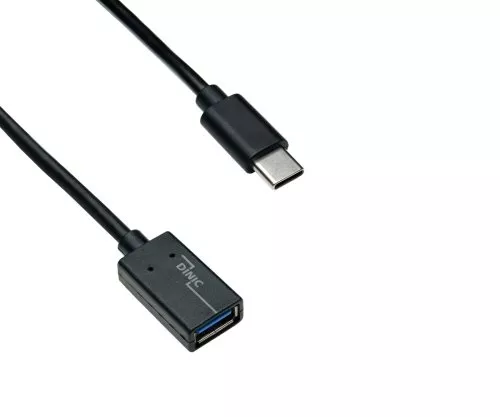 USB-C Adapter Typ C auf 3.0 A Buchse, OTG-fähig, schwarz, 0,20m, DINIC Box