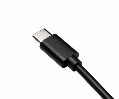 USB-C-sovitin tyyppi C 3.0 A pistorasiaan, OTG-yhteensopiva, musta, DINIC polybag, 0.20m