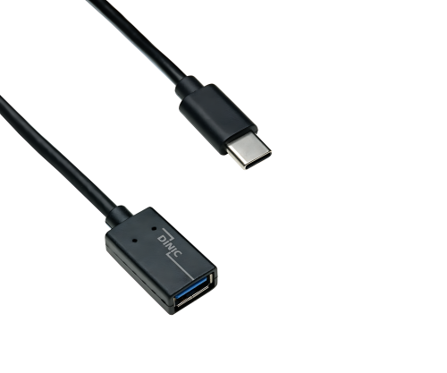 USB-C Adapter Typ C auf 3.0 A Buchse, OTG-fähig, schwarz, DINIC Polybag, 0,20m
