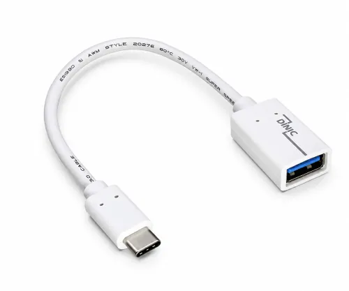USB-C adapter type C to 3.0 A socket, OTG-capable, white, 0.20m, DINIC Box