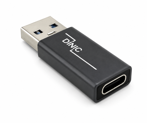 Adapter, USB A-stik til USB C-stik aluminium, space grey, DINIC Box