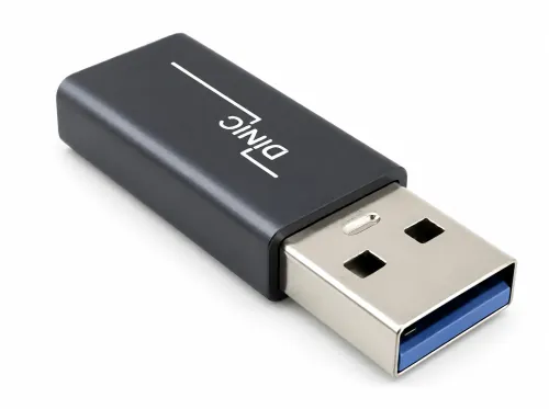 Адаптер, USB A щепсел към USB C гнездо, алуминиев, космическо сив